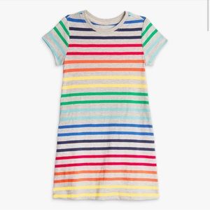 Primary rainbow-striped Tshirt dress